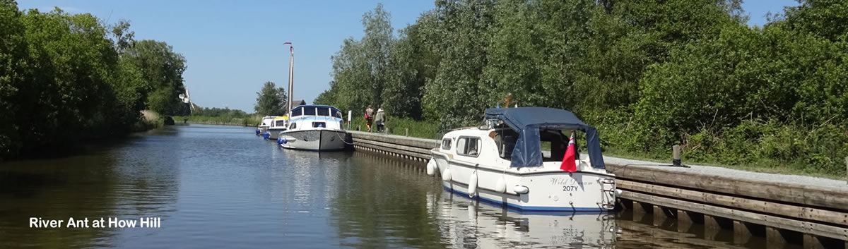 How Hill moorings on the River Ant, Norfolk Broads